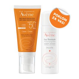 Avene krema za zaštitu od sunca SPF 50+gratis termalna voda 50 ml