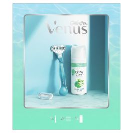 Giftset Gillette Venus Smooth brijač sa dve dopune i gel za brijanje Satin Care 75 ml