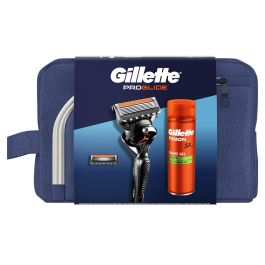 Gillette Proglide poklon set: (brijač i jedna dopuna, gel za brijanje Fusion Ultra Sensitive, 200 ml, držač za brijanje + neseser)