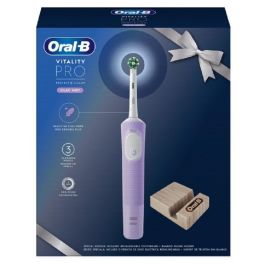 Oral B Power Vitality Pro električna četkica za zube poklon set i postolje za telefon od bambusa