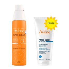 Avene sun sprej spf50+ 200 ml + obnavljajuće mleko posle sunčanja 200 ml gratis