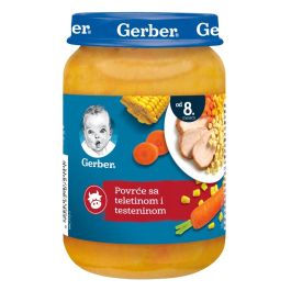 Gerber kašica povrće, teletina i rezanci 190 g