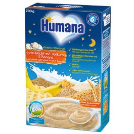 Humana mlečna kašica za laku noć sa celim zrnom žitarica i bananom 6+ 200 g