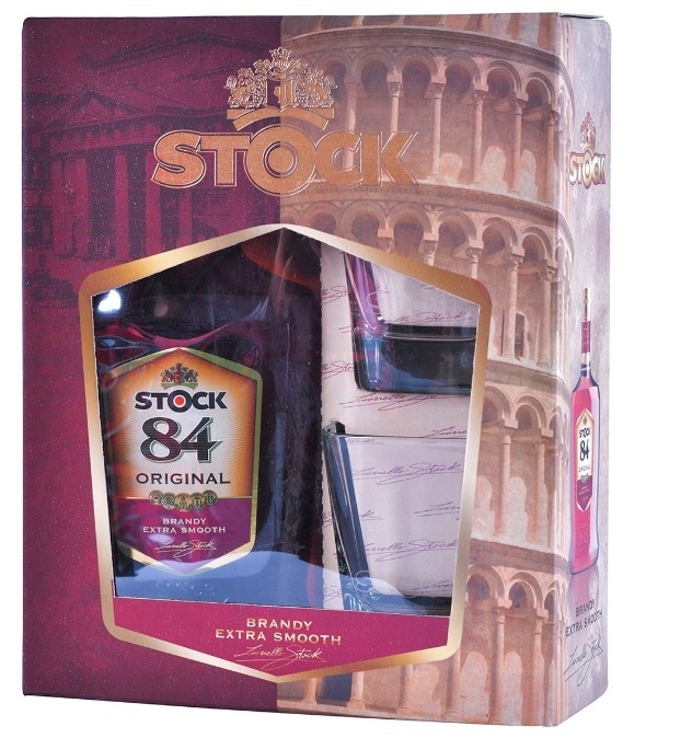 Brandy 84 Vsop 0,7 L+čaše Stock