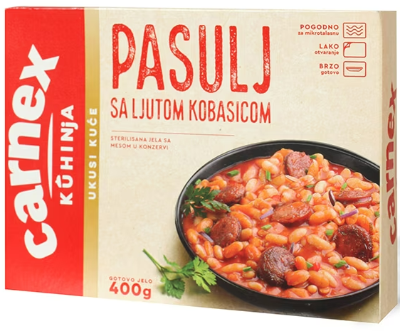 Carnex pasulj sa Ljutom Kobas 400 g