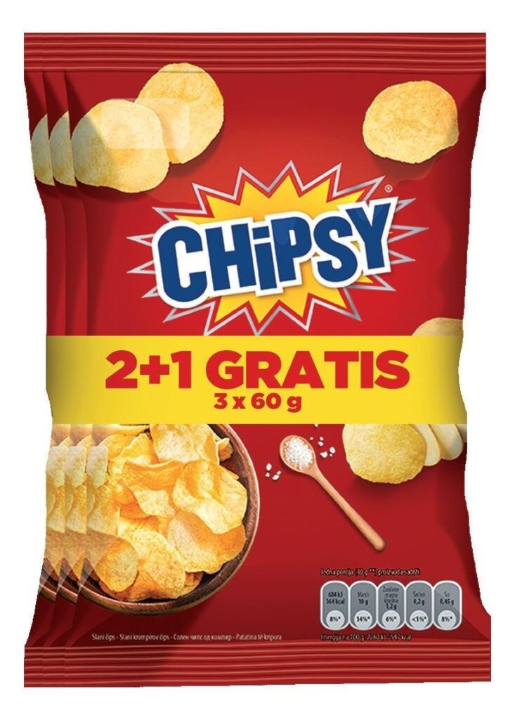 Chipsy Ravan Slani 60gx3/9 Mpk Srb