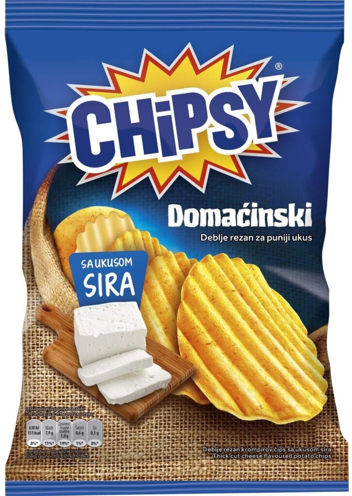 Chipsy čips Domaćinski Cheese 145 g