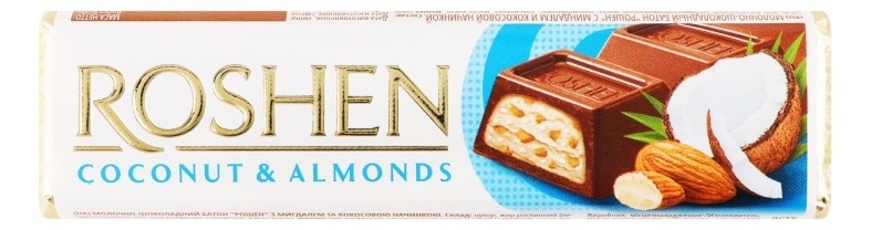 Bar Čok Mle Badem Kokos 38 g Roshen