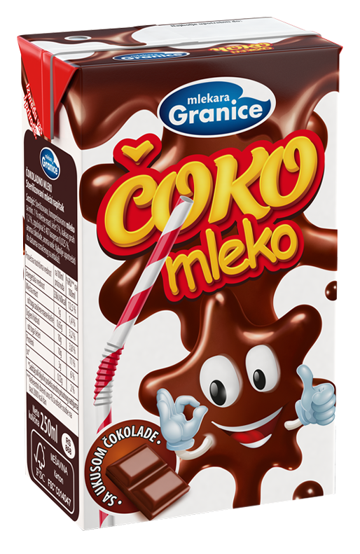 mleko čokoladno 250 ml mlekara granice