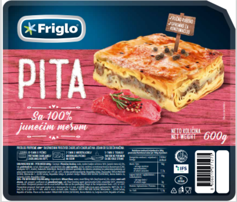 Burek Pita Meso 600 g Friglo