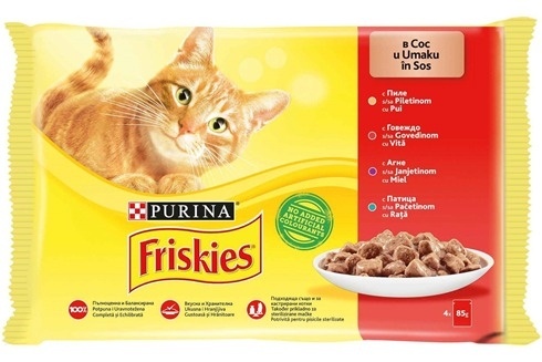 Preliv za macke Friskies meso 4x 85 g