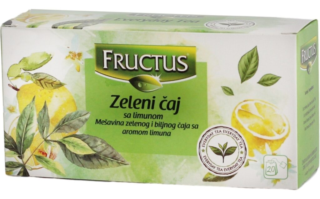 čaj zeleni sa limunom Fructus FV20-30 g