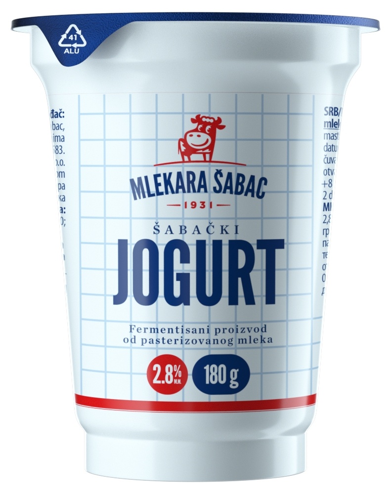 Jogurt 2,8%mm 180 g Čaša Šabac