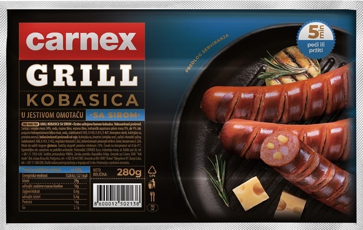Carnex kobasica Grill sa Sirom 280 g