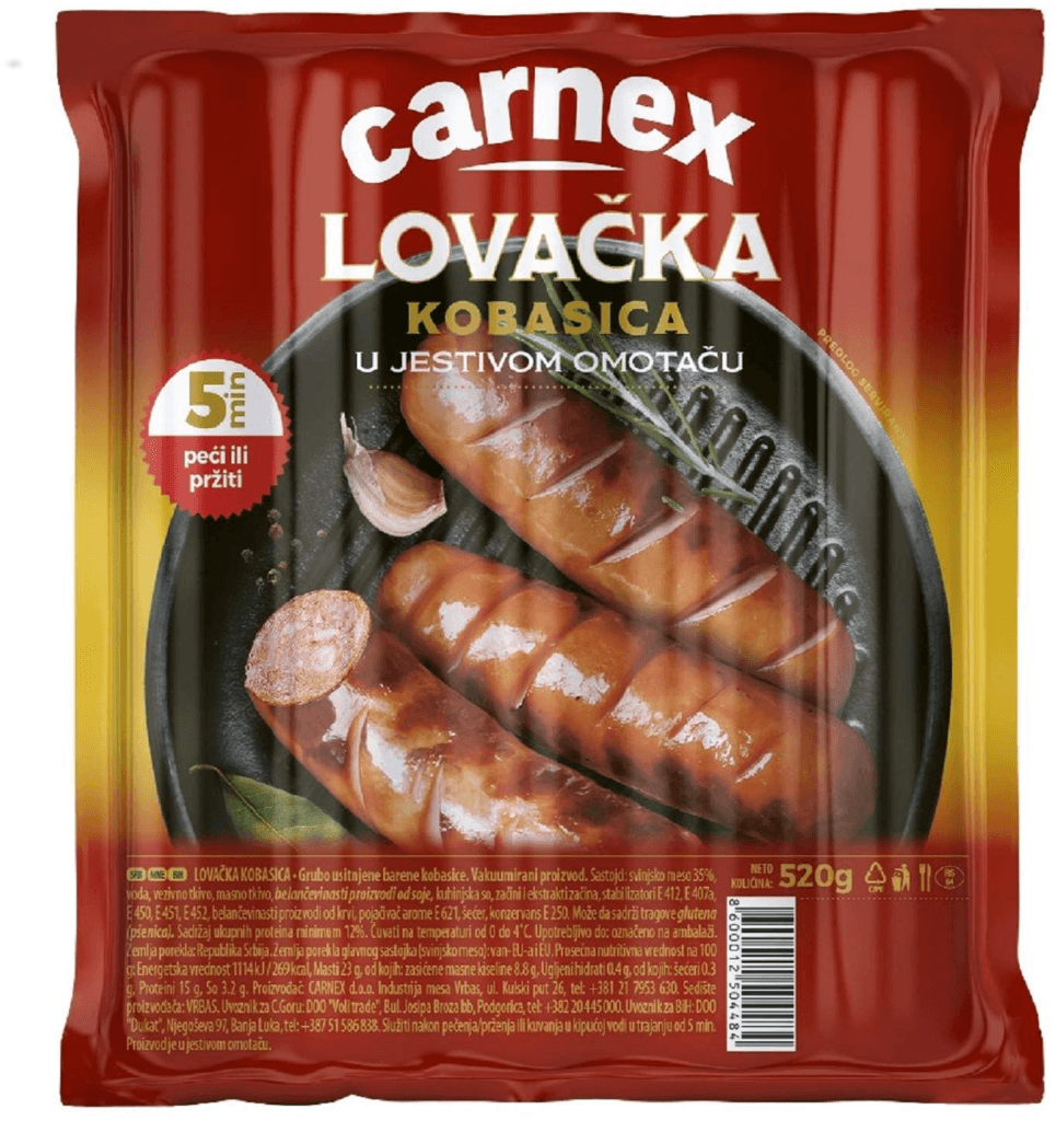 Carnex lovacka kobasica 520 g