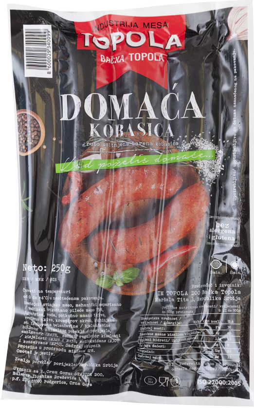 Kobasica Domaća vp 250 g Topola