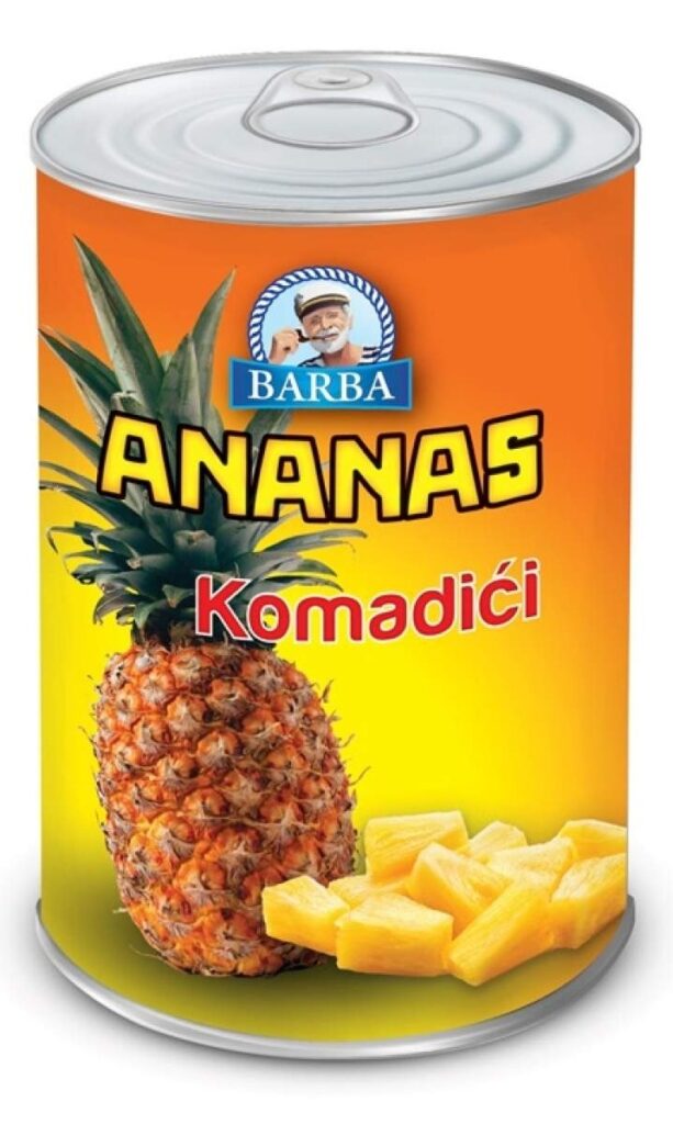 Ananas Komadići 565 g Barba