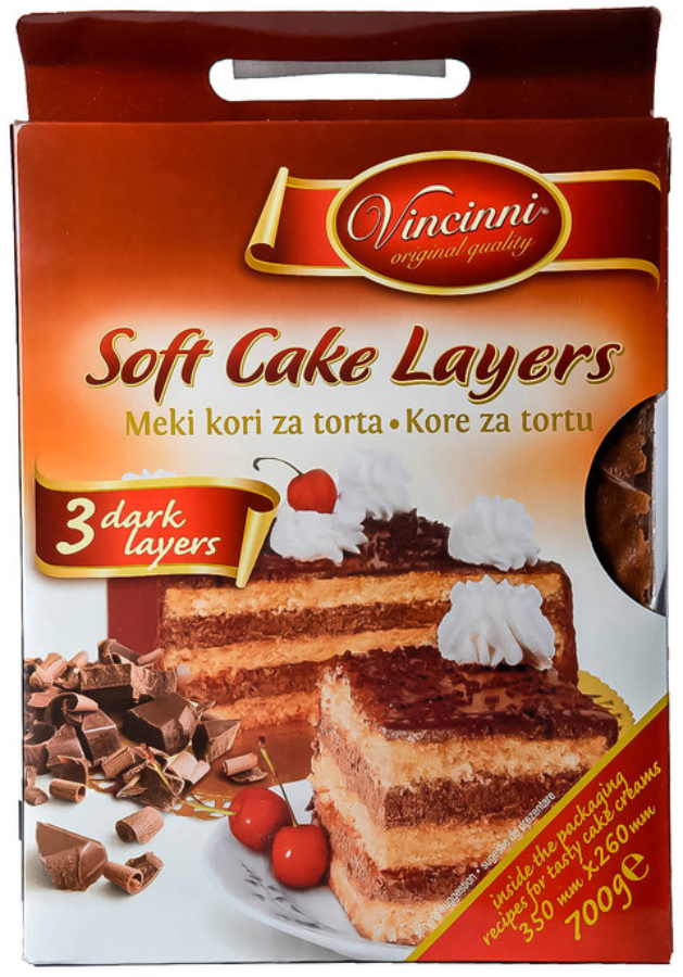 Kore za Tortu Tamne 700 g Vincinni