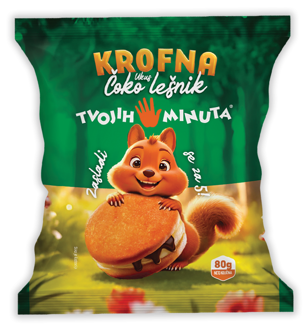 Krofna Čoko Lešnik Pak 80 g T5m