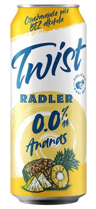 Pivo Radler Twist Ananas 0%alk 0.5 l