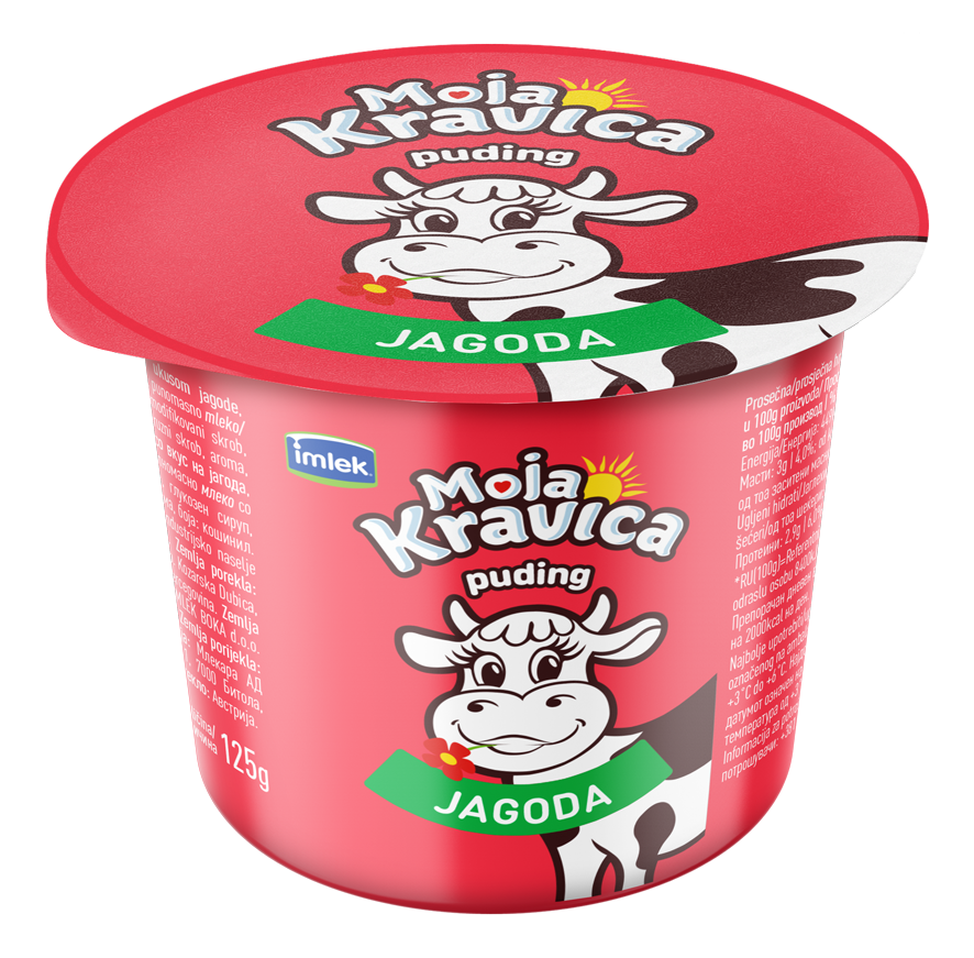 Moja Kravica puding Jagoda 125 g