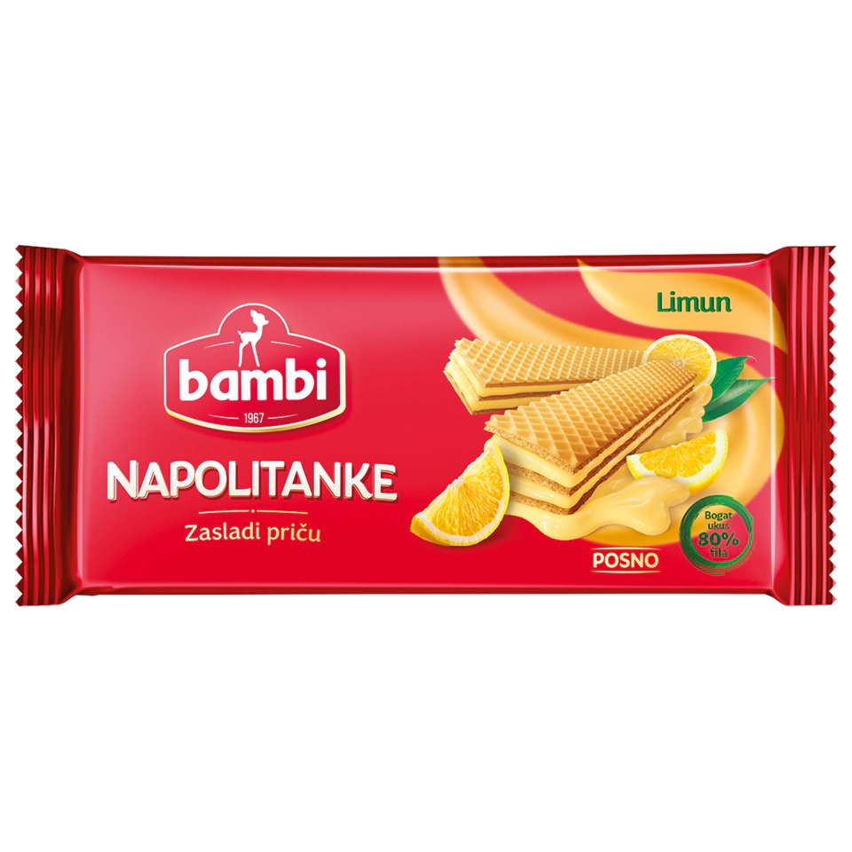 Bambi Napolitanke Limun 185 g