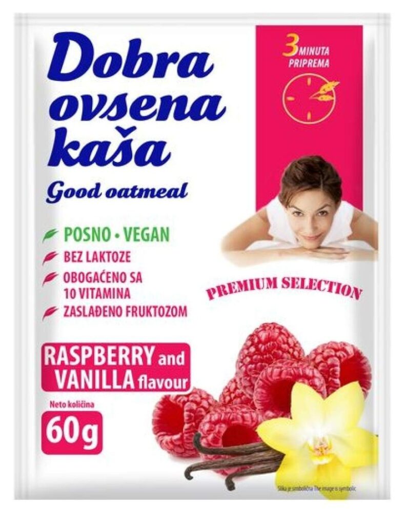 Dobra ovsena kasa malina i vanila 60 g
