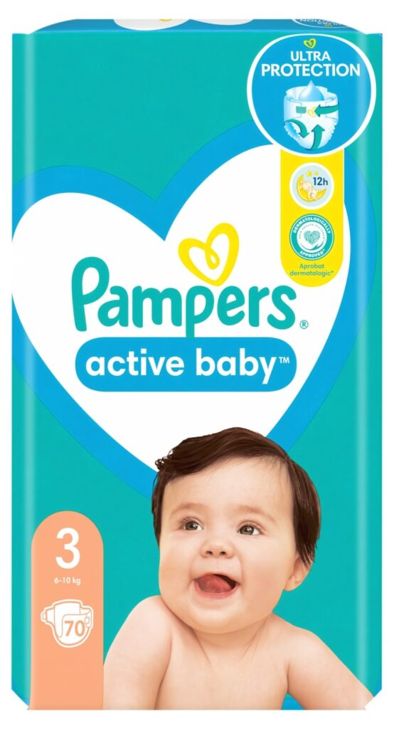 Pampers pelene active dry jpm vel.3 6-10 kg 70 kom