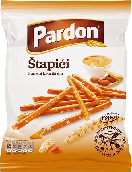 Stapici punjeni kikirikijem Pardon 210 g