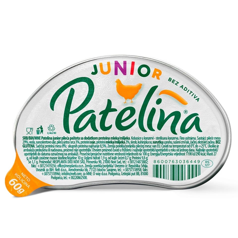 Pašteta Pileća Patelina Junior 60 g