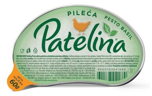 Pašteta Pileća Pesto 60 g Patelina