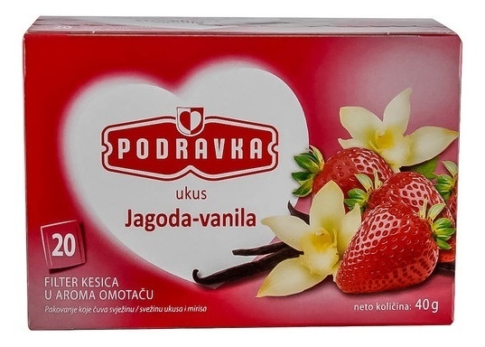 Podravka čaj jagoda-vanila FV20vrecica 40 g,