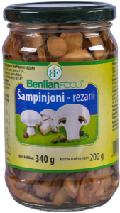 Šampinjoni Rezani 340 g bf