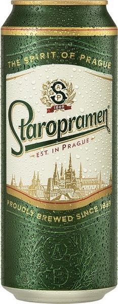 Pivo svetlo Staropramen limenka 0.5 l