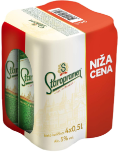 Staropramen pivo limenka 4x 0.5 l
