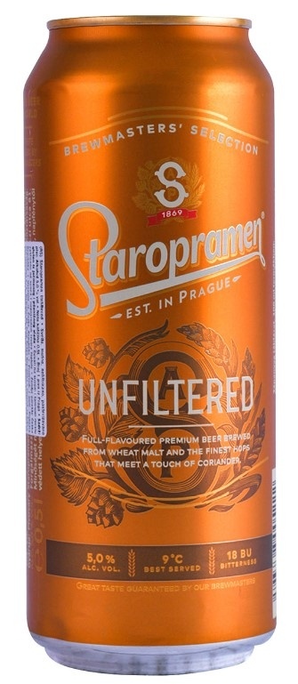 Pivo Staropramen nefiltrirano can 0,5 l