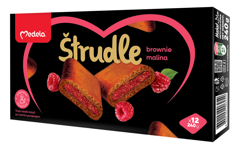 Medela strudla Brownie malina 240 g