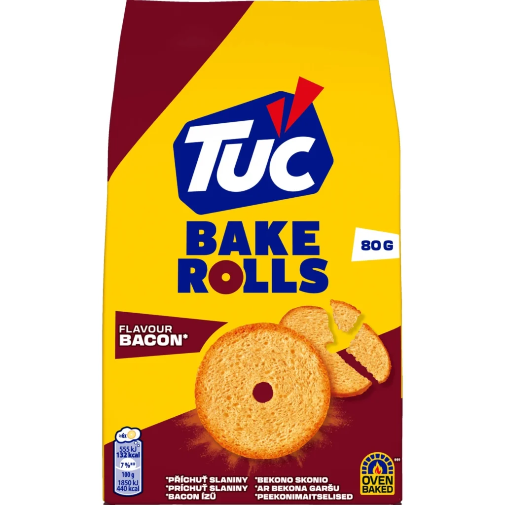 Dvopek Bake Rolls Bacon Tuc 80 g