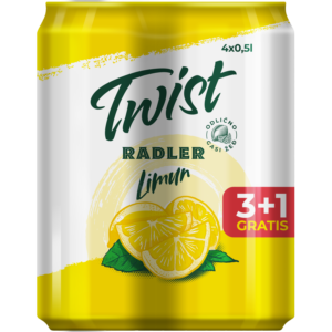 Pivo limun Twist lim.0.5 l 3+1gratis