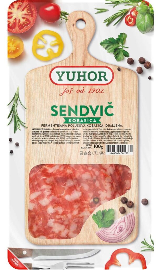 Kobasica Sendvič Slajs 100 g Yuhor
