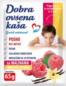 Dobra zobena ovsena kaša malina i vanila 65 g