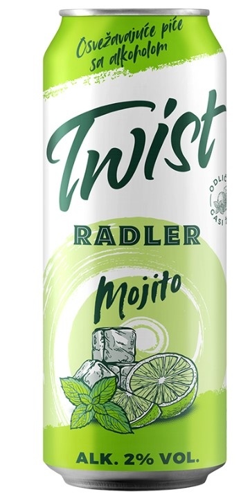 Pivo Radler Twist Mojito 2%alk 0.5 l